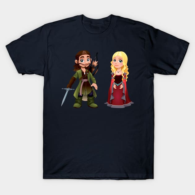 Medieval Couple T-Shirt by ddraw